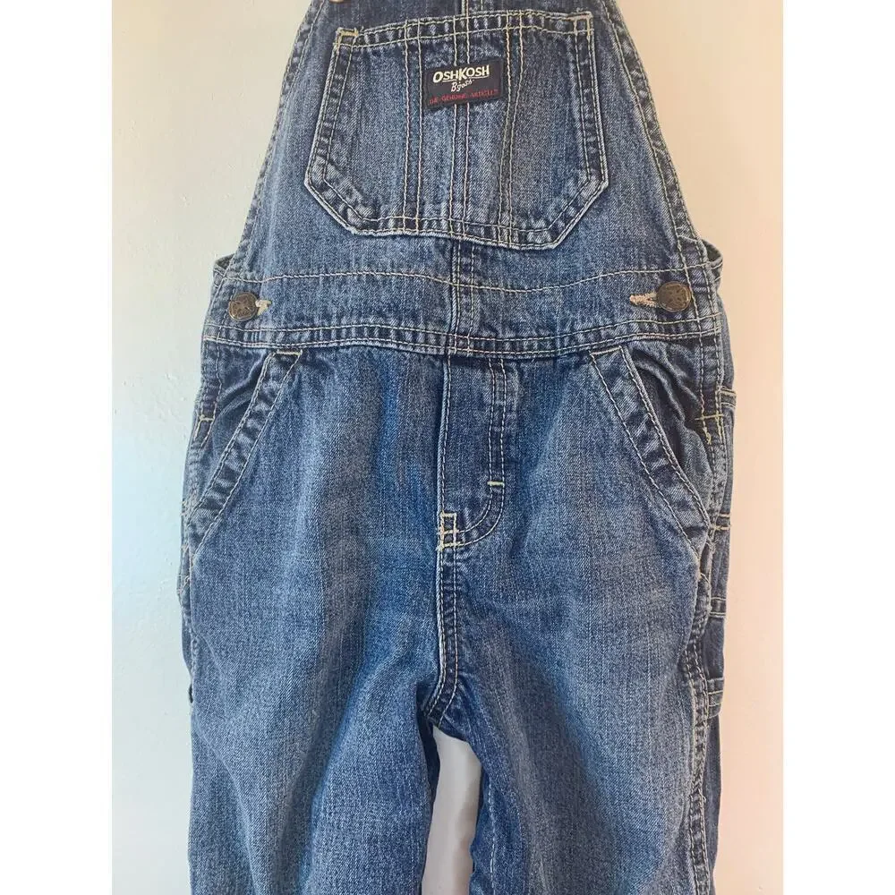 OSHKOSH B’GOSH Unisex Kids Jean Bib Overalls / Size: 24 Months